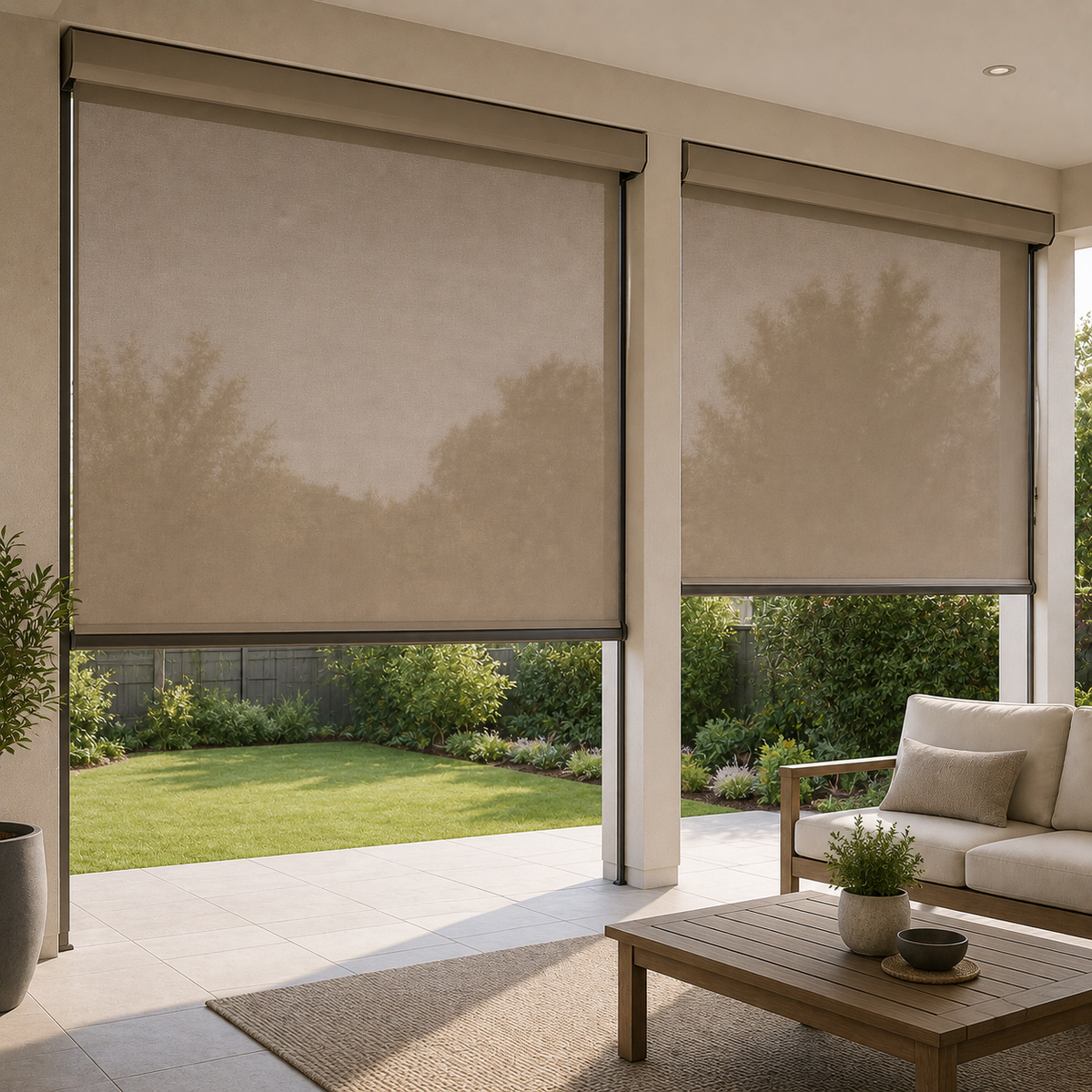 Outdoor patio blinds