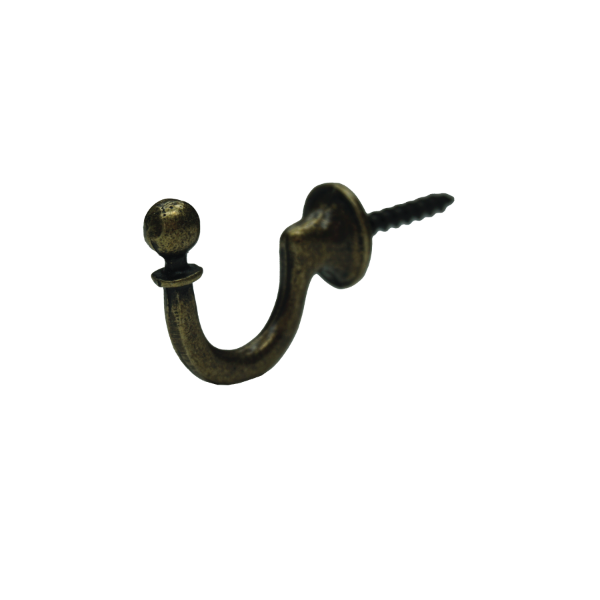 Metal Tieback Hook – Antique Brass